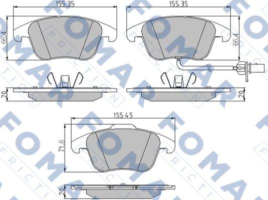 FOMAR Friction FO 862381 - Тормозные колодки, дисковые, комплект autospares.lv