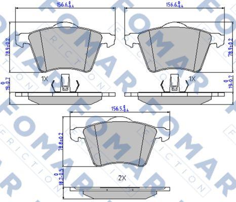 FOMAR Friction FO 867981 - Тормозные колодки, дисковые, комплект autospares.lv