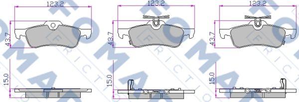 FOMAR Friction FO 800681 - Тормозные колодки, дисковые, комплект autospares.lv