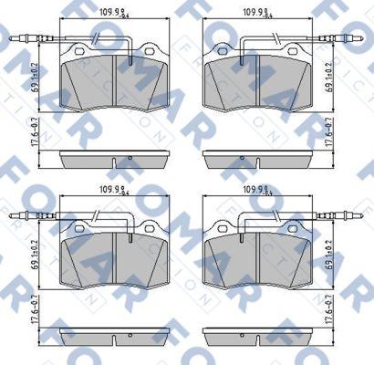 FOMAR Friction FO 800381 - Тормозные колодки, дисковые, комплект autospares.lv