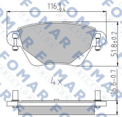 FOMAR Friction FO 815381 - Тормозные колодки, дисковые, комплект autospares.lv