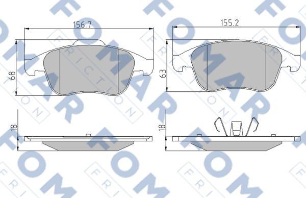 FOMAR Friction FO 886381 - Тормозные колодки, дисковые, комплект autospares.lv