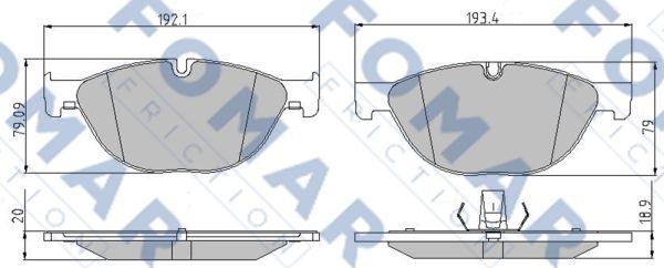 FOMAR Friction FO 876783 - Тормозные колодки, дисковые, комплект autospares.lv