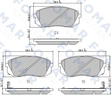 FOMAR Friction FO 870581 - Тормозные колодки, дисковые, комплект autospares.lv