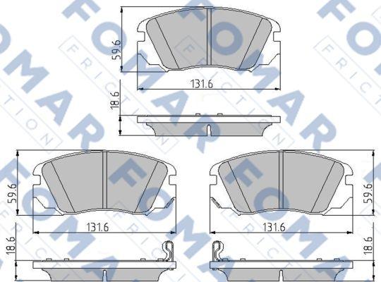 FOMAR Friction FO 870181 - Тормозные колодки, дисковые, комплект autospares.lv