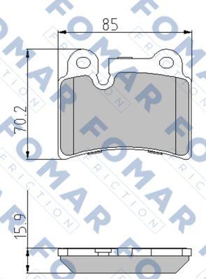 FOMAR Friction FO 871381 - Тормозные колодки, дисковые, комплект autospares.lv