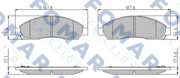 FOMAR Friction FO 873381 - Тормозные колодки, дисковые, комплект autospares.lv