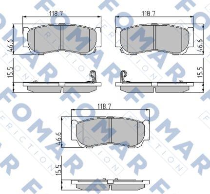 FOMAR Friction FO 872981 - Тормозные колодки, дисковые, комплект autospares.lv