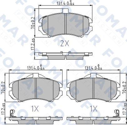 FOMAR Friction FO 872681 - Тормозные колодки, дисковые, комплект autospares.lv