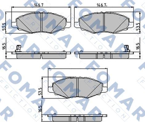 FOMAR Friction FO 872281 - Тормозные колодки, дисковые, комплект autospares.lv