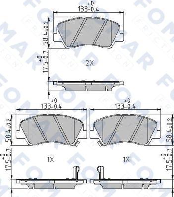 FOMAR Friction FO 246881 - Тормозные колодки, дисковые, комплект autospares.lv