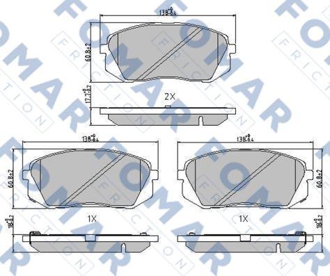 FOMAR Friction FO 241981 - Тормозные колодки, дисковые, комплект autospares.lv