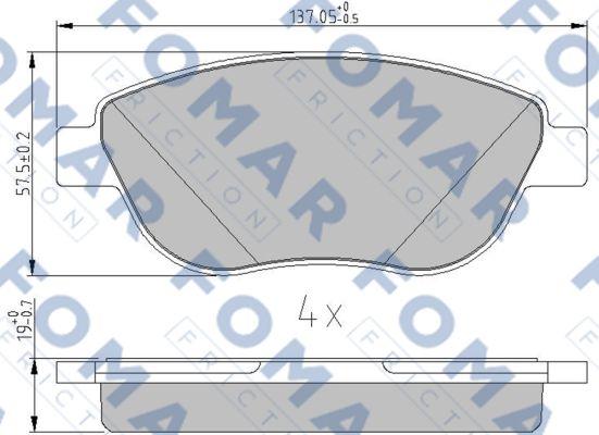 FOMAR Friction FO 241581 - Тормозные колодки, дисковые, комплект autospares.lv