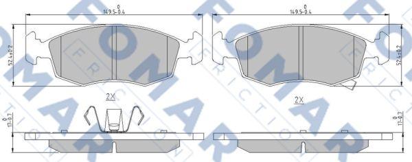 FOMAR Friction FO 242081 - Тормозные колодки, дисковые, комплект autospares.lv