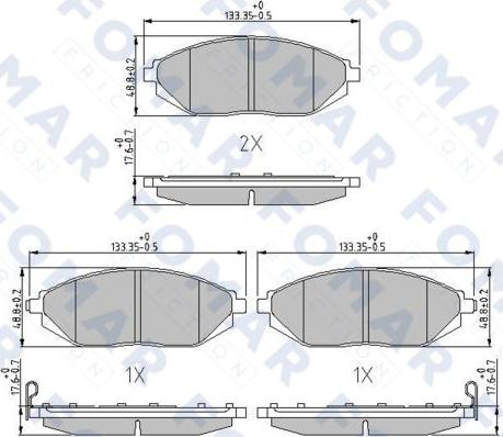 FOMAR Friction FO 242281 - Тормозные колодки, дисковые, комплект autospares.lv