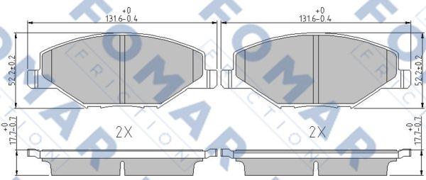 FOMAR Friction FO 247281 - Тормозные колодки, дисковые, комплект autospares.lv