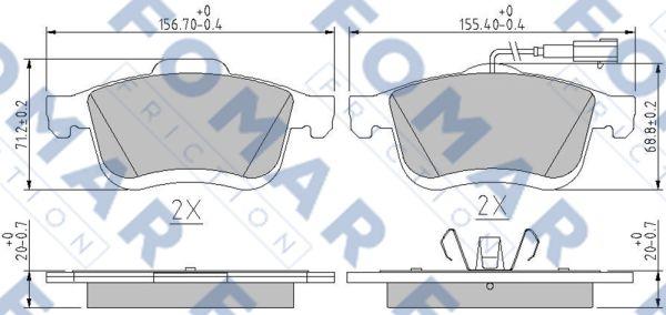 FOMAR Friction FO 250481 - Тормозные колодки, дисковые, комплект autospares.lv