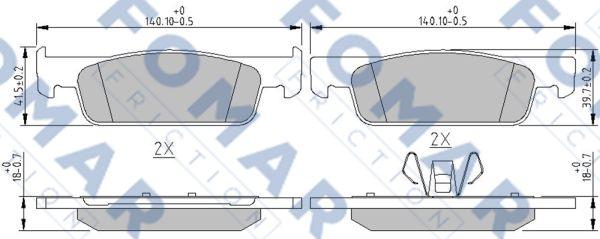 FOMAR Friction FO 250581 - Тормозные колодки, дисковые, комплект autospares.lv