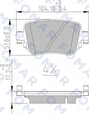 FOMAR Friction FO 251081 - Тормозные колодки, дисковые, комплект autospares.lv