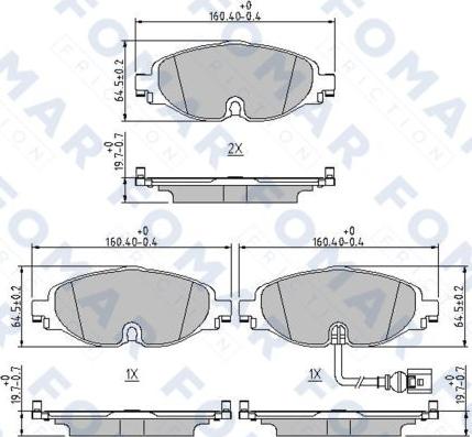 FOMAR Friction FO 252181 - Тормозные колодки, дисковые, комплект autospares.lv