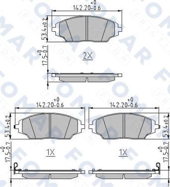 FOMAR Friction FO 269481 - Тормозные колодки, дисковые, комплект autospares.lv