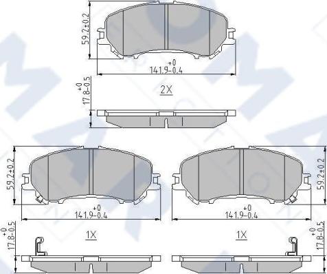 FOMAR Friction FO 266181 - Тормозные колодки, дисковые, комплект autospares.lv