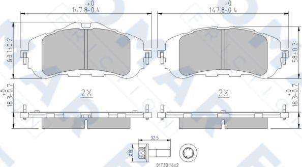 FOMAR Friction FO 261881 - Тормозные колодки, дисковые, комплект autospares.lv