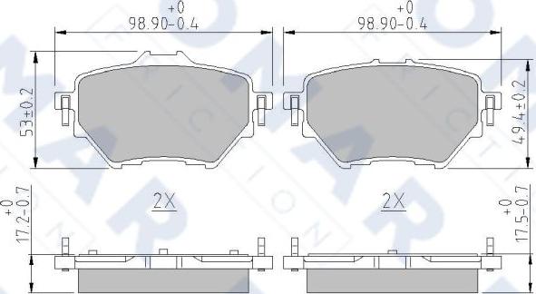 FOMAR Friction FO 261781 - Тормозные колодки, дисковые, комплект autospares.lv