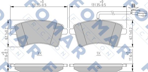 FOMAR Friction FO 262281 - Тормозные колодки, дисковые, комплект autospares.lv