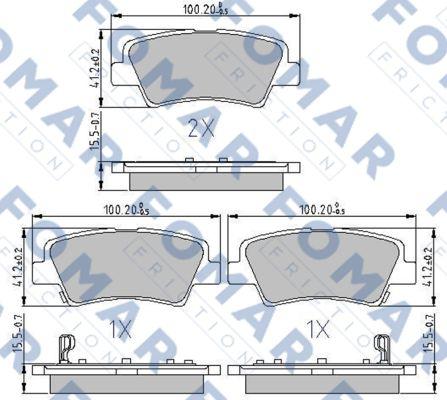 FOMAR Friction FO 207983 - Тормозные колодки, дисковые, комплект autospares.lv