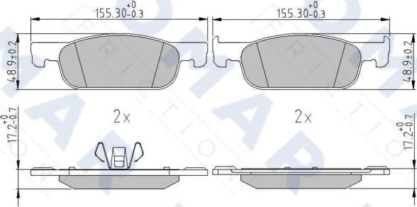 FOMAR Friction FO 287481 - Тормозные колодки, дисковые, комплект autospares.lv