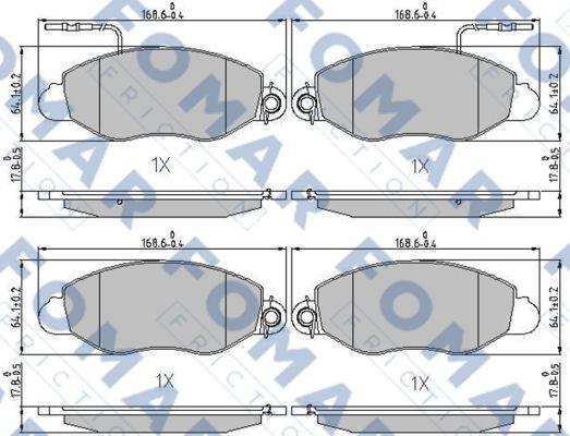 FOMAR Friction FO 239681 - Тормозные колодки, дисковые, комплект autospares.lv