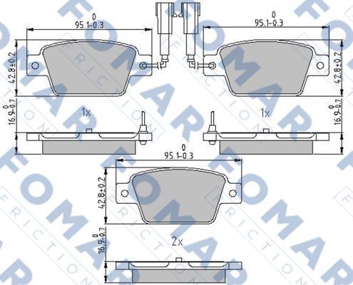 FOMAR Friction FO 239381 - Тормозные колодки, дисковые, комплект autospares.lv