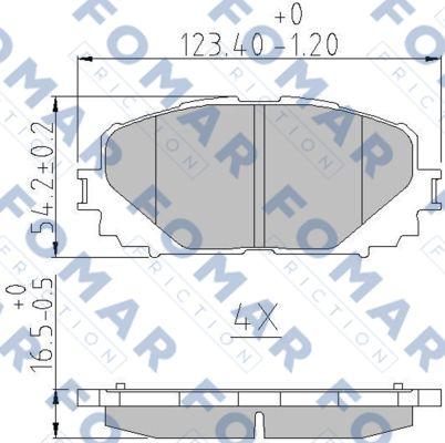 FOMAR Friction FO 235883 - Тормозные колодки, дисковые, комплект autospares.lv