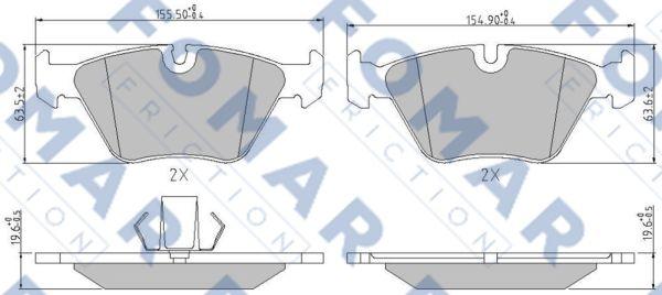 FOMAR Friction FO 237681 - Тормозные колодки, дисковые, комплект autospares.lv