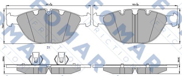 FOMAR Friction FO 228583 - Тормозные колодки, дисковые, комплект autospares.lv