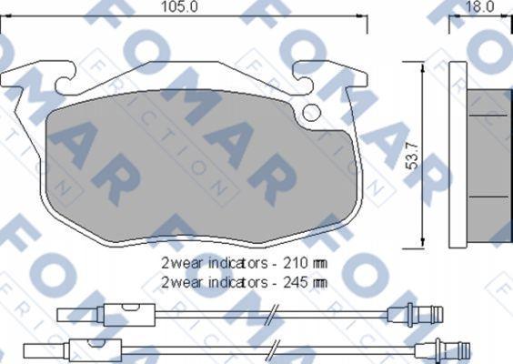 FOMAR Friction FO 769481 - Тормозные колодки, дисковые, комплект autospares.lv