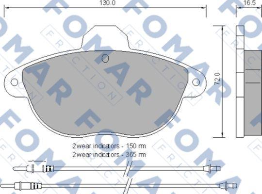 FOMAR Friction FO 765481 - Тормозные колодки, дисковые, комплект autospares.lv