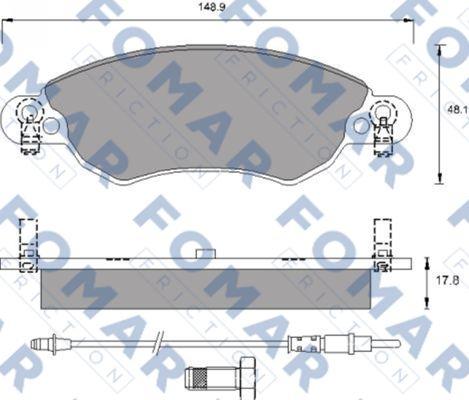 FOMAR Friction FO 786981 - Тормозные колодки, дисковые, комплект autospares.lv