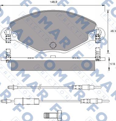 FOMAR Friction FO 787081 - Тормозные колодки, дисковые, комплект autospares.lv