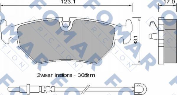 FOMAR Friction FO 729281 - Тормозные колодки, дисковые, комплект autospares.lv