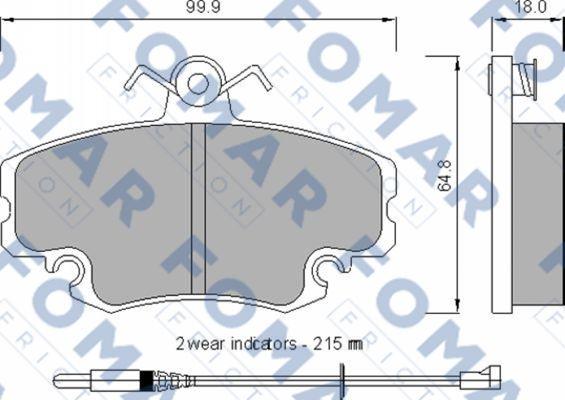 FOMAR Friction FO 724281 - Тормозные колодки, дисковые, комплект autospares.lv