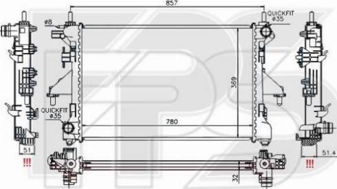 FPS FP 54 A1225 - Радиатор, охлаждение двигателя autospares.lv