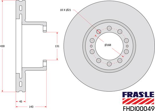 FRAS-LE FHDI00049 - Тормозной диск autospares.lv