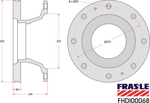 FRAS-LE FHDI00068 - Тормозной диск autospares.lv