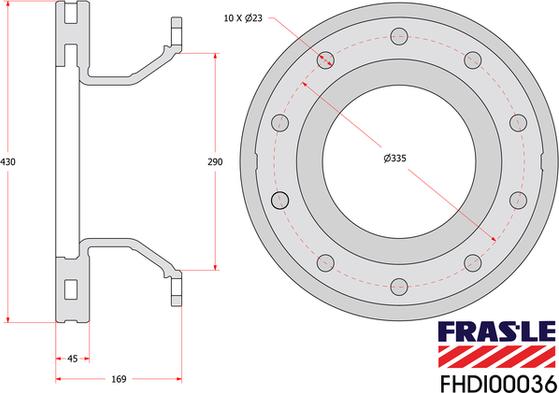 FRAS-LE FHDI00036 - Тормозной диск autospares.lv