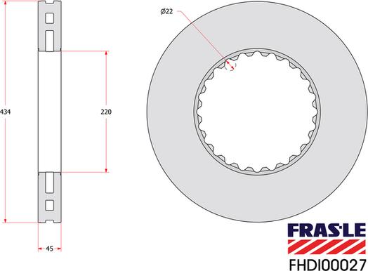 FRAS-LE FHDI00027 - Тормозной диск autospares.lv