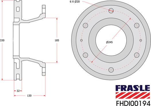 FRAS-LE FHDI00194 - Тормозной диск autospares.lv