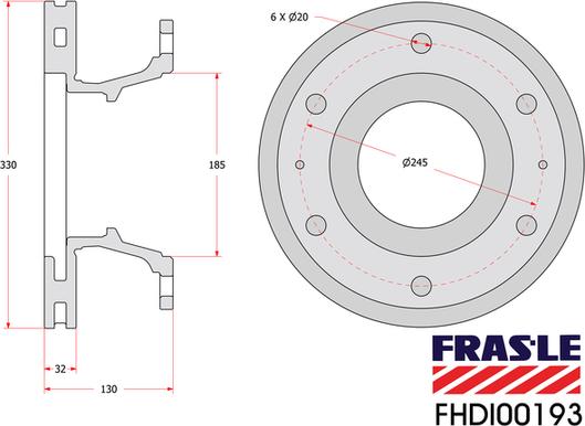 FRAS-LE FHDI00193 - Тормозной диск autospares.lv