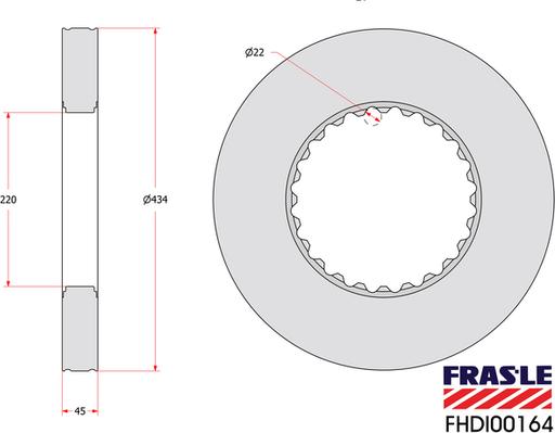 FRAS-LE FHDI00164 - Тормозной диск autospares.lv